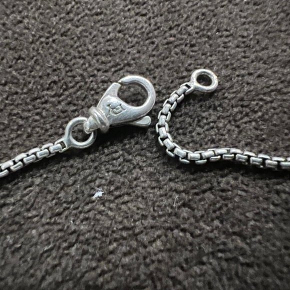 Vintage DAVID YURMAN Diamonds Round Pendant NECKLACE 18" Sterling Silver - Picture 5 of 8